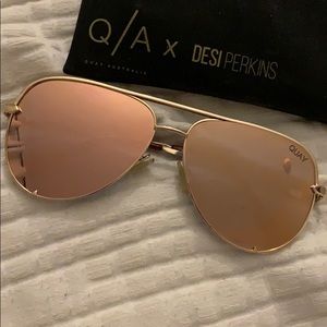 Quay x Desi High Key Gold Sunglasses